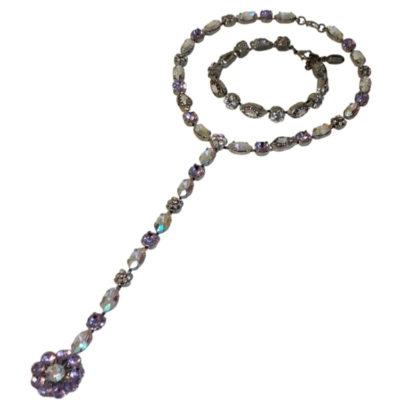 Swarovski Crystals Sautoir necklace and matching bracelet Creations Georgianni - Picture 6 of 16